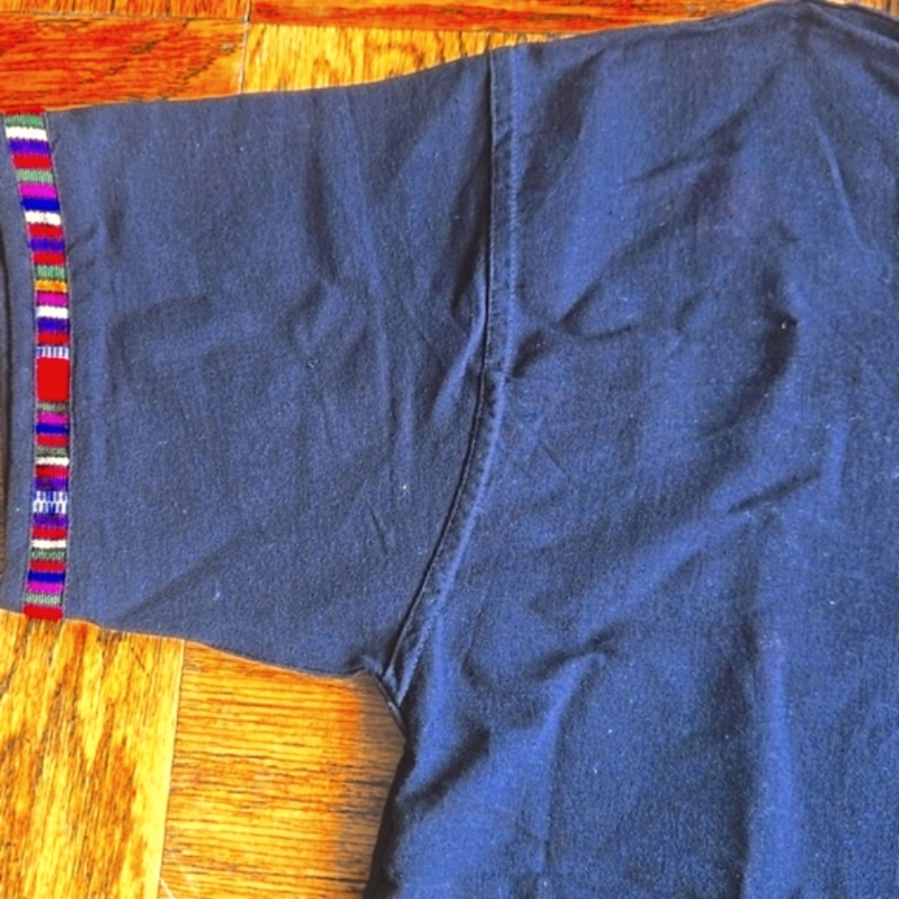 Men’s Guatemalan Woven Artisan Shirt Black Embroidered Boho Top XL - Picture 4 of 12